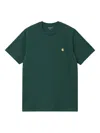Carhartt Chase Logo-embroidered T-shirt In Green