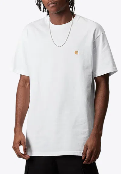 Carhartt Chase Logo Embroidered T-shirt In White
