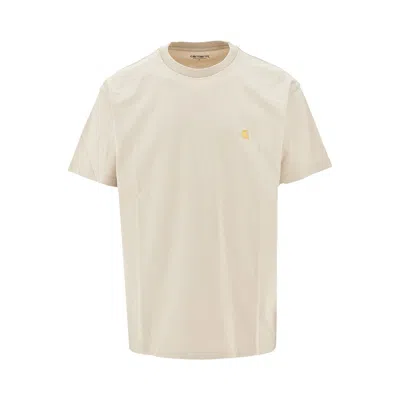 Carhartt 'chase' Logo Embroidery T-shirt In Neutral