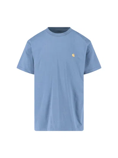 Carhartt Short Sleeve Chase T Shirt Angelite Gold In Blue