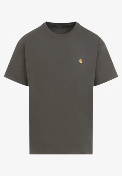 Carhartt Wip Shungite Gold Chase T-shirt In Gray