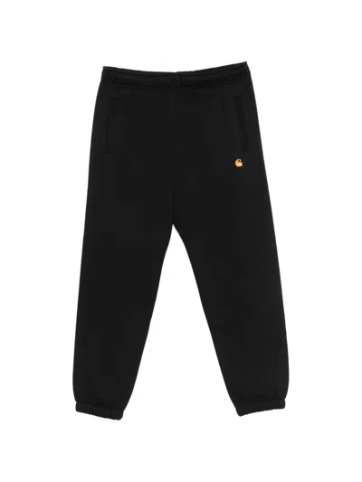 Carhartt Chase Logo-embroidered Elasticated Track Pants In Black