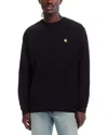 Carhartt Chase T-shirt With Crew Neck And Long Sleeves In Black/gold
