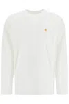 Carhartt Chase Logo-embroidered Cotton T-shirt In White