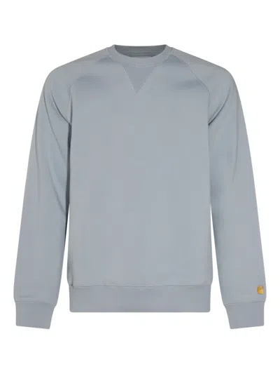 Carhartt Chase Raglan-sleeve Logo Sweatshirt In Burgundy