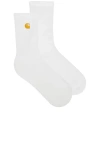 Carhartt Chase Socks In White & Gold