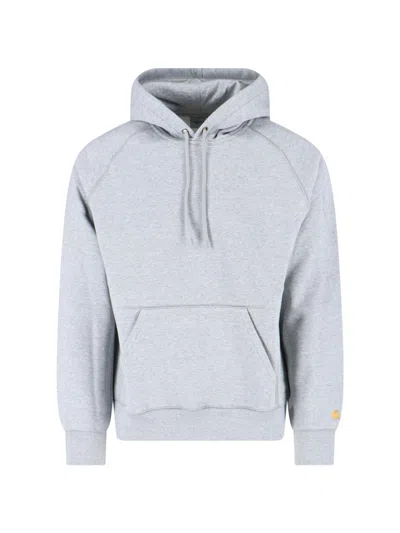Carhartt Hooded Chase Sweatshirt Heather Grey In Gray