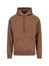 Carhartt Chocolate Cotton Blend Hooded Chase Sweat In Brown