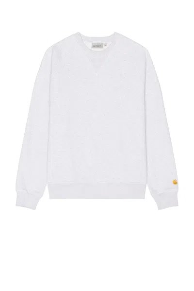 Carhartt Chase Sweatshirt In Ash Heather & Gold