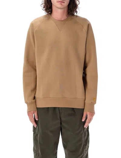 Carhartt Tan Chase Sweatshirt In Brown