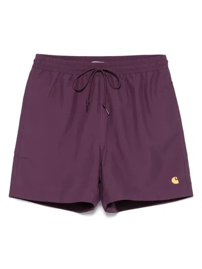 Carhartt Chase Swim Shorts In Purple