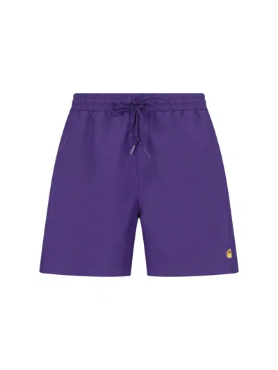 Carhartt 'chase Swim Trunk' Swim Shorts In Purple