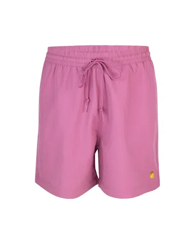 CARHARTT CHASE SWIM TRUNKS MAGENTA