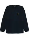 Carhartt Long Sleeve Chase T Shirt Dark Navy Gold In 蓝色