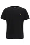 Carhartt Short Sleeve Chase T Shirt Dark Navy Gold In Black