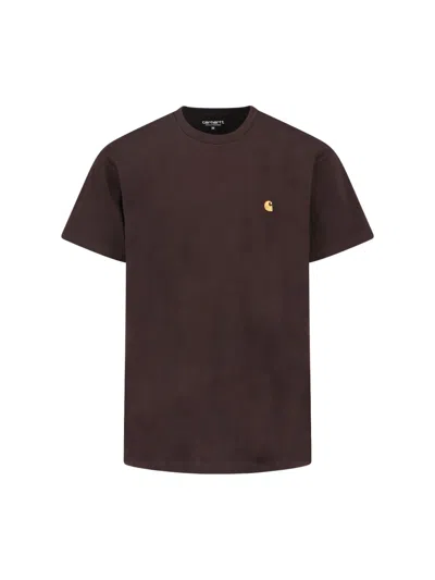 Carhartt Wip Chase T-shirt In Brown
