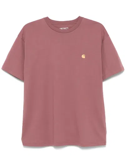 Carhartt Chase T-shirt In Pink