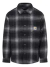Carhartt Plaid Wool Blend Button-up Shirt With Classic Detailing In Black