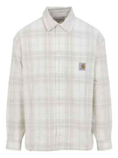 Carhartt Wip Beige Ls Wilber Cotton Shirt In Neutral