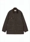 Carhartt Work In Progress Lowis Brushed Houndstooth Chore Coat In Black