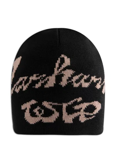Carhartt Chedda Wip Intarsia-knit Beanie Hat In Black