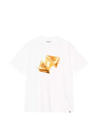 Carhartt Short Sleeves Cheese Toast T-shirt Organic Cotton Single In White
