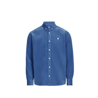 Carhartt Work In Progress Madison Cotton Corduroy Button-down Shirt In Blue