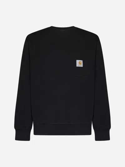 Carhartt Logo-patch Cotton Sweatshirt In Black