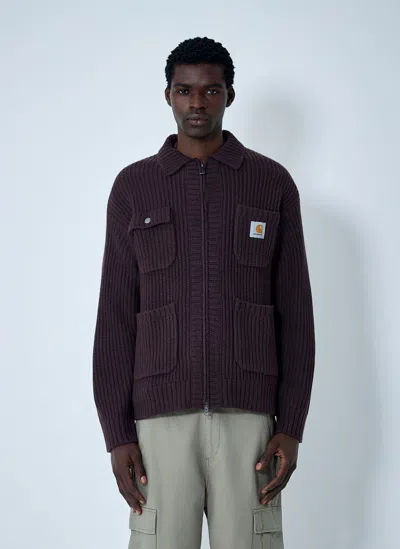 Carhartt Wip Chocolate Knit Chore Knit Jacket In Black