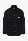 Carhartt Wip Structured Organic Cotton Casual Jacket In Black