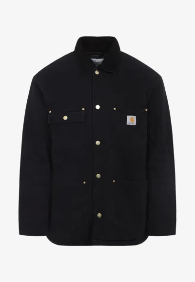 Carhartt Chore Logo-patch Overshirt In Black