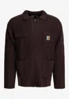 Carhartt Chore Wool-blend Knit Cardigan In Brown