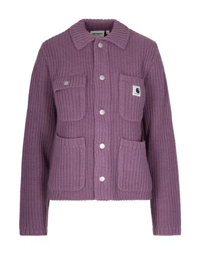 CARHARTT CHUNKY KNIT CARDIGAN WITH FOUR POCKETS AND BUTTON CLOSURE