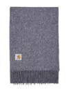Carhartt Clan Fringed Logo Scarf In Gray