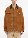 Carhartt Clapton Corduroy-collar Shirt Jacket In Brown