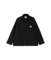 Carhartt Michigan Coat Cotton Long Jacket In Black