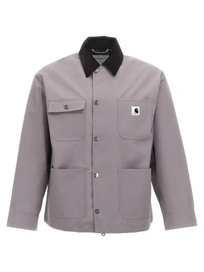 Carhartt Omens Yosemite Clapton Patch-pockets Relaxed-fit Woven Jacket In Grey