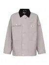 Carhartt Wip Waterproof Grey Jacket With Velvet Collar In Grey