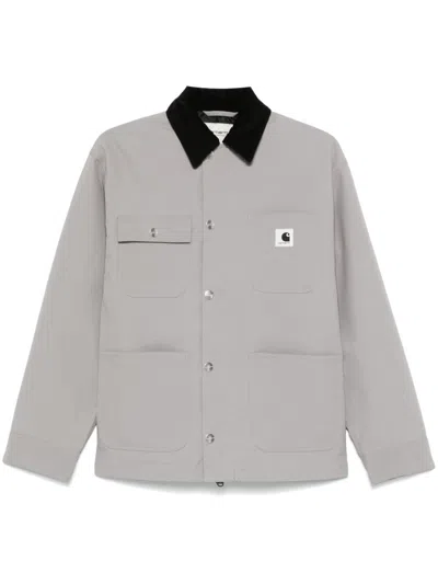 Carhartt Clapton Gray Jacket With Pockets In Grey