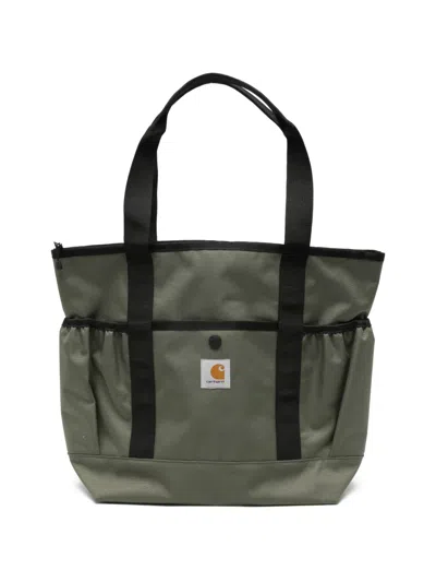 Carhartt Clapton Logo-patch Tote Bag In Green