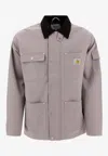 Carhartt Wip Waterproof Grey Jacket With Velvet Collar
