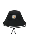 Carhartt Clarton Logo-patch Bucket Hat In Black
