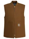Carhartt Sleeveless Jacket With Ribbed Collar And Pockets In Multi