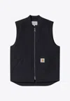 Carhartt Classic Logo Patch Zip-up Vest In Black