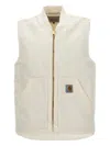 Carhartt Vest With Patch Pockets And Ribbed Collar In Neutral