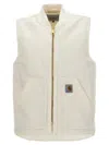 Carhartt Vest With Patch Pockets And Ribbed Collar In Neutral