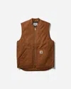 Carhartt Zipped Canvas Gilet In Brown