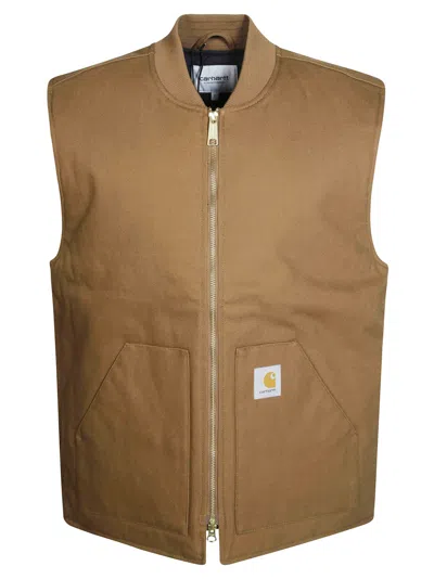 Carhartt Padded Cotton Canvas Vest In Camel