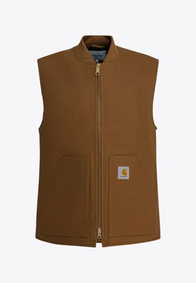 Carhartt Classic Zip-up Vest In Brown