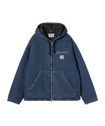Carhartt Cleveland Hooded Denim Jacket In Blue